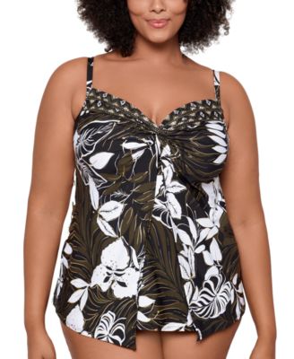 Miraclesuit - Plus Size Elle Dorado Love Knot Underwired Tankini Top
