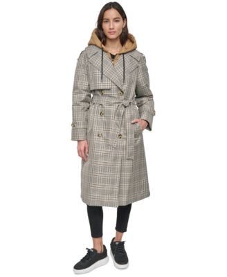 DKNY Jeans - Women's Mixed-Media Puffer Trench Coat