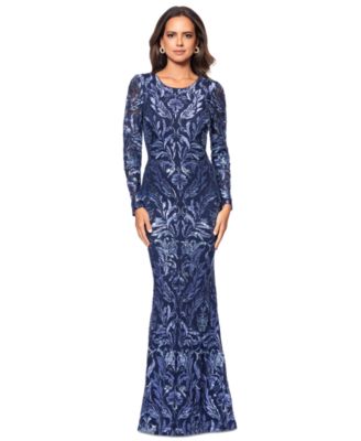 XSCAPE - Women's Sequinned Embroidered Evening Gown