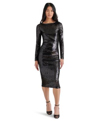 Steve Madden - Women's Ronan Sequinned Boat-Neck Dress