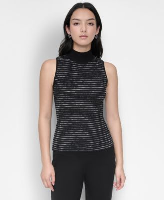 DKNY - Women's Sleeveless Mock-Neck Sweater