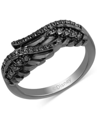 Disney Enchanted Vault - Maleficent Wing Black Diamond Ring (1/4 ct. t.w.) in Black Rhodium-Plated Sterling Sliver
