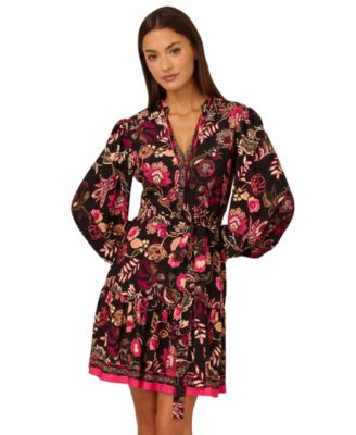 Adrianna by Adrianna Papell - Women's Floral-Print Button-Front Dress