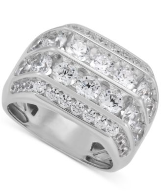 Grown With Love - Men's Lab Grown Diamond Multirow Cluster Ring (5 ct. t.w.) in 10k White Gold