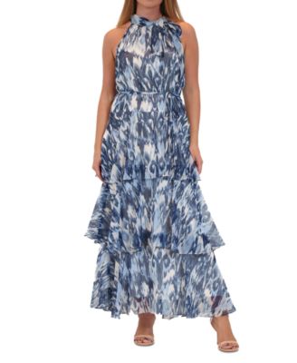 julia jordan - Women's Side-Tie Halter Tiered Maxi Dress