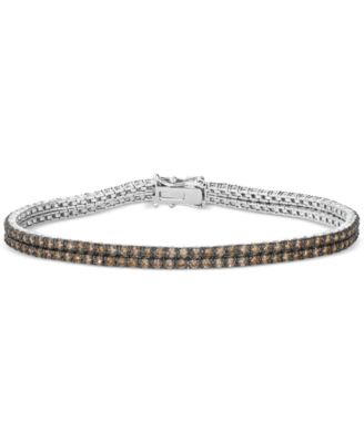 Le Vian - Chocolate Diamond Double Row Tennis Bracelet (3-1/2 ct. t.w.) in 14k White Gold