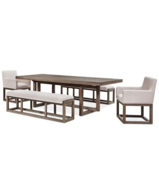 Furniture - Portmore 5 Pc Rectangular Set (Table, 2 Benches & 2 Arm Chairs), Created for Macy's