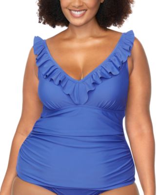Raisins Curve - Trendy Plus Andressa Ruffle-Trim Tankini