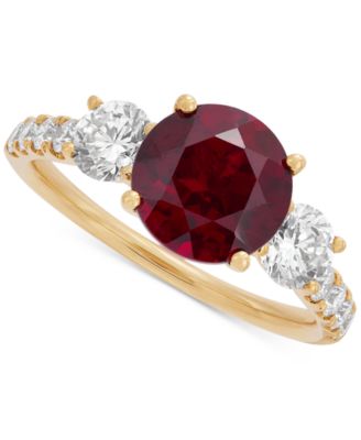 Grown With Love - Lab Grown Ruby (3 ct. t.w.) & Lab Grown Diamond (1 ct. t.w.) Ring in 14k Gold (Also in Lab Grown Emerald & Lab Grown Sapphire)