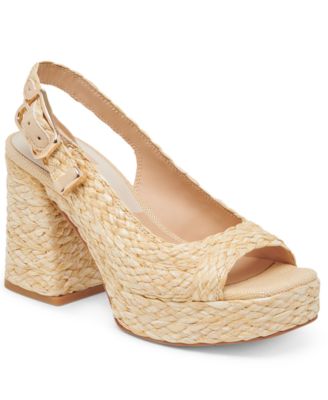 Dolce Vita - Women's Flores Platform Raffia Slingback Dress Sandals