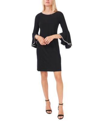MSK - Rhinestone-Trim Bell-Sleeve Dress
