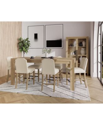 Furniture - 7pc Counter Height Dining Set (Davie Rectangular Table & 6 Hinsen Stools)