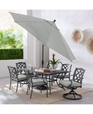 Agio - Wythburn Outdoor Dining 7pc Set (72"x38" Table & 4 Lattice Dining Chairs & 2 Lattice Swivel Chairs)