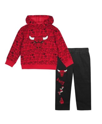 Outerstuff - Toddler Red Chicago Bulls Give and Go Pullover Hoodie and Sweatpants Set