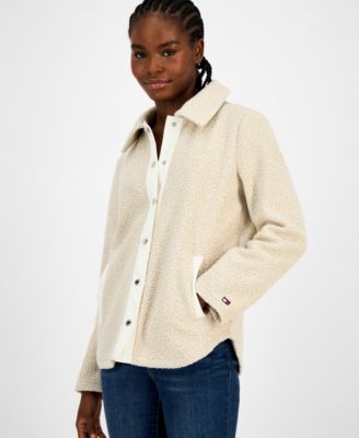 Tommy Hilfiger - Women's Faux-Sherpa Snap-Front Jacket