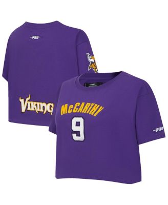 Pro Standard - Women's J.J. McCarthy Purple Minnesota Vikings Player Name Number Cropped Boxy T-Shirt