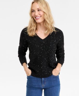 I.N.C. International Concepts - Women's Roving Sequin V-Neck Sweater