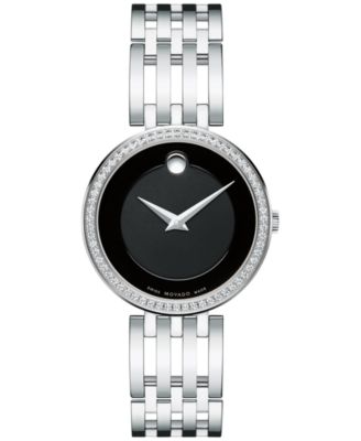 Movado - Women's Swiss Esperanza Diamond (1/4 ct. t.w.) Stainless Steel Bracelet Watch 28mm 0607052