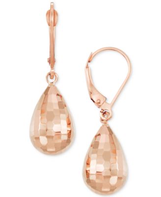 Macy's - Textured Teardrop Drop Earrings in 14k Rose Gold
