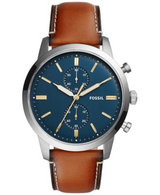 Fossil - Men's Chronograph Townsman Light Brown Leather Strap Watch 44mm FS5279