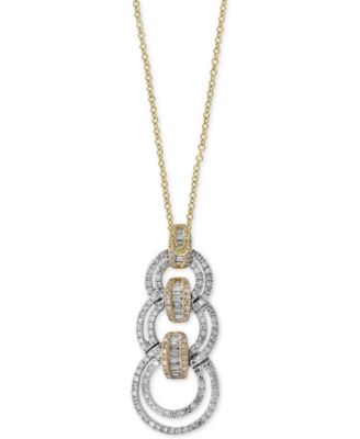 EFFY Collection - Diamond Link Pendant Necklace (7/8 ct. t.w.) in 14k Gold and White Gold