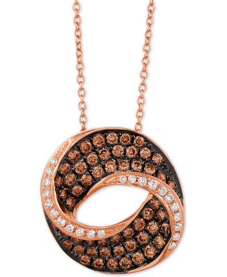Le Vian - Diamond Swirl 18" Pendant Necklace (9/10 ct. t.w.) in 14k Rose Gold