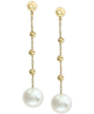 EFFY Collection - Cultured Freshwater Pearl (8mm) Beaded Drop Earrings in 14k Gold