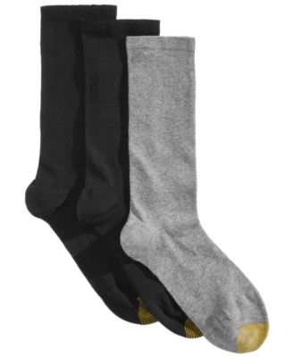 Gold Toe - 3-Pk. Women's Non-Binding Flat-Knit Crew Socks