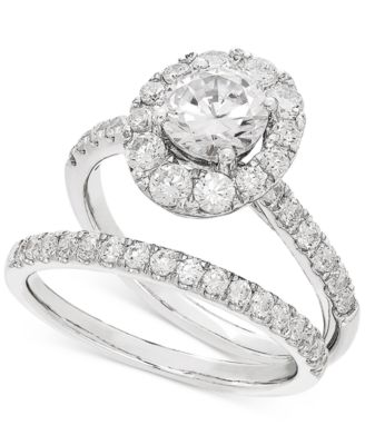Grown With Love - Lab Grown Diamond Halo Bridal Set (2 ct. t.w.) in 14k White Gold
