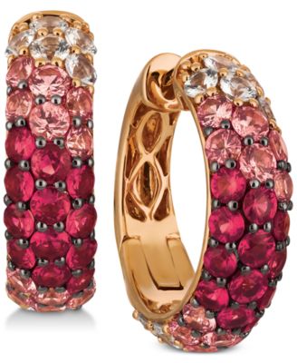 Le Vian - Pink Sapphire (2-1/4 ct. t.w.) & Ruby (3/4 ct. t.w.) Double Strand Bolo Bracelet (3 ct. t.w.) in 14k Rose Gold