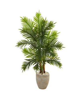 Nearly Natural - 5' Areca Palm Artificial Tree in Sand-Colored Planter