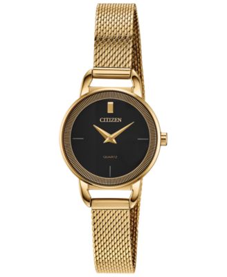 Citizen - Women's Quartz Gold-Tone Stainless Steel Mesh Bracelet Watch 26mm
