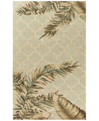 Kas - Sparta Tropical Mosaic 3153 Sage 5'3" x 8'3" Area Rug