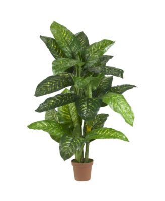Nearly Natural - 5' Dieffenbachia Silk Plant - Real Touch