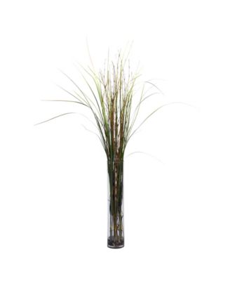 Nearly Natural - Grass and Bamboo w/ Cylinder Silk Plant