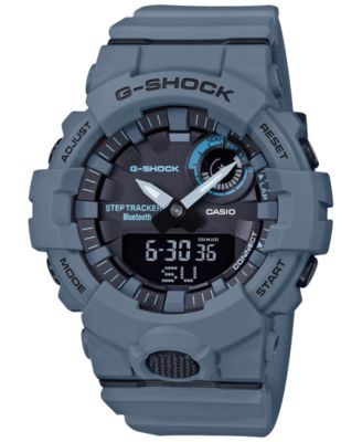 G-Shock - Men's Analog Digital Step Tracker Gray-Blue Resin Strap Watch 48.6mm