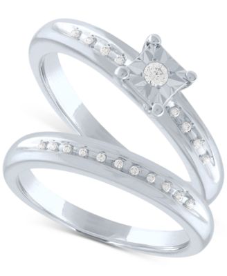 Promised Love - Diamond Bridal Set (1/10 ct. t.w.) in Sterling Silver