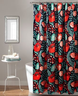 Lush Décor - Poppy Garden 72" x 72" Shower Curtain