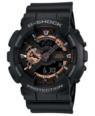 G-Shock - Men's Analog Digital Black Resin Strap Watch 51x55mm GA110RG-1A