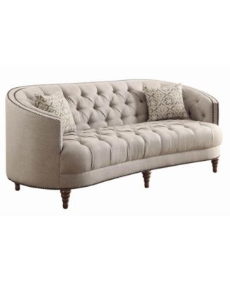 COASTER COMPANY OF AMERICA - Avonlea Sofa with Button Tufting and Nailhead Trim Beige