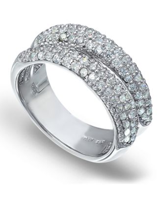 Macy's - Pav&eacute; Cubic Zirconia Band Ring in Fine Silver Plate