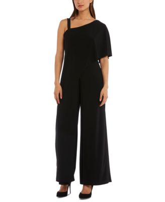 R & M Richards - One-Shoulder Draped Jumpsuit
