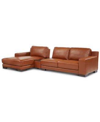 Furniture - Darrium 3-Pc. Leather Chaise Sofa with Console