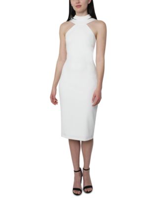 Bebe - Juniors' Scuba Crepe Halter-Neck Midi Dress