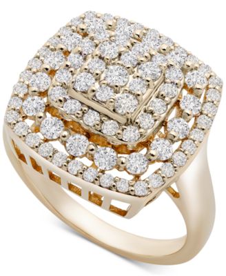 Wrapped in Love - Cushion Cluster Statement Ring (1 ct. t.w.) in 14k Gold