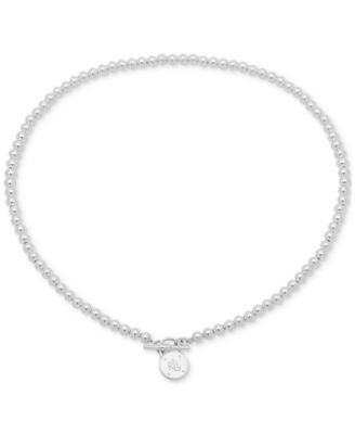 Ralph Lauren - Padlock Clasp Beaded 17" Statement Necklace in Sterling Silver
