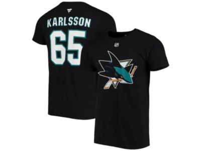 Majestic - Erik Karlsson San Jose Sharks Men's Authentic Stack Name & Number T-Shirt