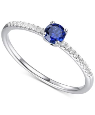 Macy's - Emerald (1/4 ct. t.w.) & Diamond (1/10 ct. t.w.) Ring in Sterling Silver (Also in Ruby & Sapphire)