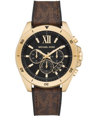 Michael Kors - Men's Brecken Chronograph Brown Signature Logo Strap Watch 45mm MK8849