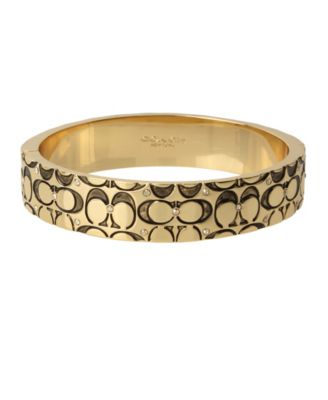 COACH - Quilted C Swarovski&reg; crystals Hinged Bangle Bracelet